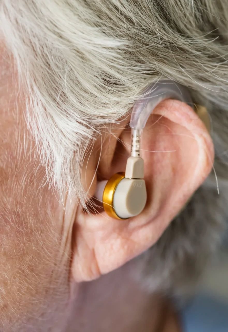Aide auditive portée derrière l'oreille